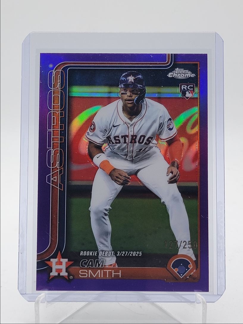 CAM SMITH 2025 TOPPS CHROME UPDATE SERIES ROOKIE DEBUT PURPLE RC /250 Q2754