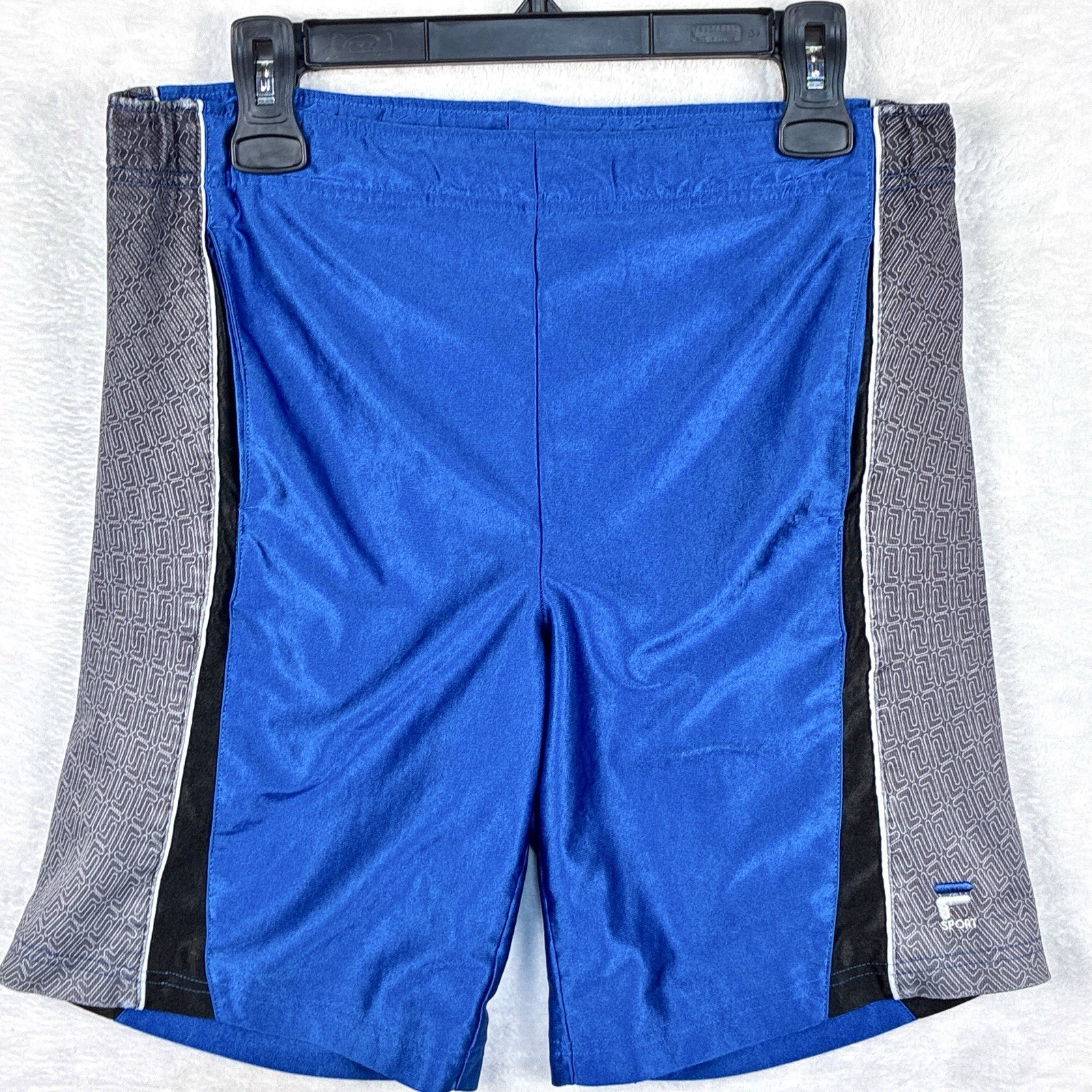 Pantaloncini Vintage Fila Uomo M Blu Setosi Abbaglianti Lucidi Basket Morbidi Palestra Allenamento Y2K