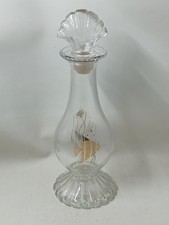 Vintage Avon Sea Fantasy Collectible Bottle/bud Vase w Gold Angel Fish