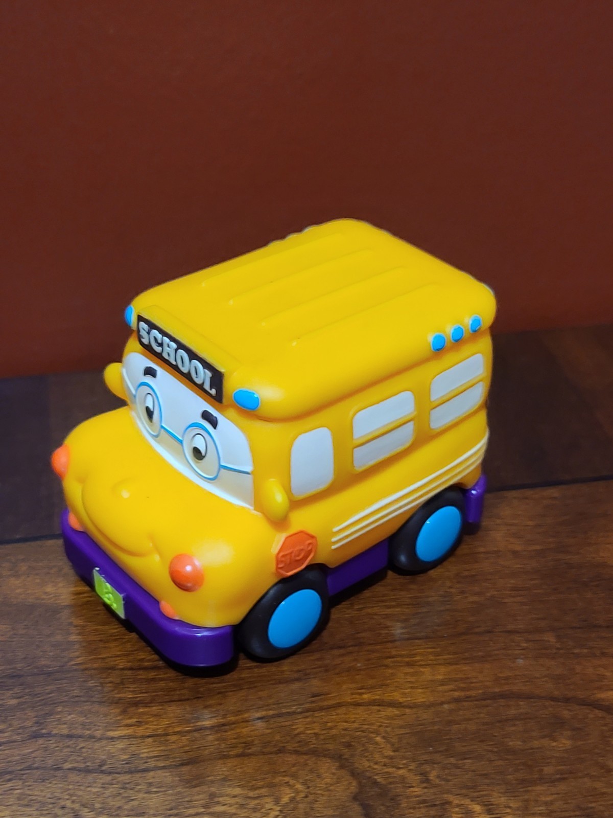 RARE My B Toys Yellow Bus Gus Mini Pull-Back School Bus 3.25