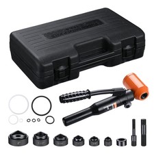 Yessources 8 Ton Hydraulic Knockout Punch Set 1/2" to 4" 10-Die Hole Cutter Kit
