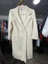 Forecaster Of Boston Cream Wool Blend Long Pea Coat Size 5/6 1980’s VTG USA Made