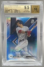 7854 Bobby Dalbec 2019 Bowman Platinum Blue Top Prospects Auto /150 BGS 9.5/10