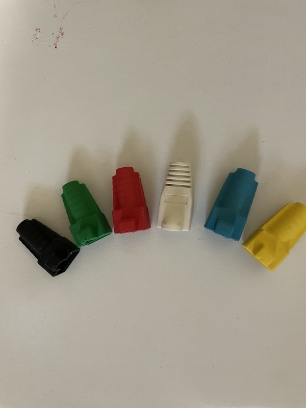 Quantity 473 Boots/strain Relief For RJ45 Patch Cables, Seven Colors 