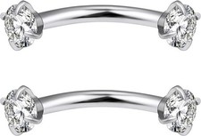 Eyebrow Piercing Jewelry Surgical 8mm, 16g,silvertone,bar length 8mm