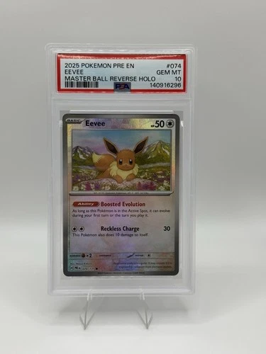 Pokémon TCG Eevee Master Ball Reverse Holo 74/131 PSA 10