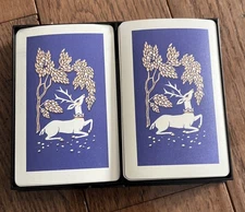Vintage Deer Christmas Northbrook Windsor Playing Cards Two Decks