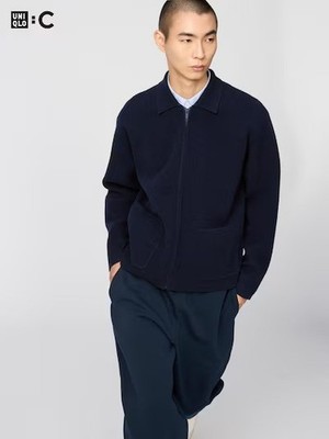 UNIQLO :C Knit Full Zip Jacket UNISEX XS–2XL 481242 Wool Relaxed