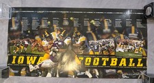 Iowa Hawkeyes Autographs Pat Angerer & Tony Moeaki 2008 Schedule Poster 18x36