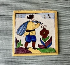 Antique AETCO American Faience European Style Art Tile, Farmer