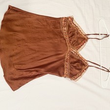 Rosso Disera, cami impreziosito, bronzo raso arancione, taglia XS, made in Italy