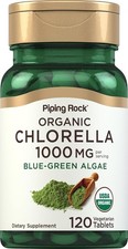 Chlorella  1000Mg  120 Tablets  Blue-Green Algae  Broken Cell Wall Organic 