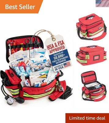 First Responder Fully-Stocked Professional Essentials EMT/EMS Trauma Kit | HS...