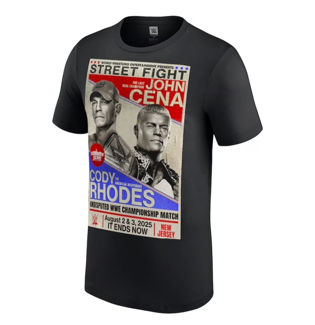 OFFICIAL WWE Men's JOHN CENA CODY RHODES 2025 Summer Slam Shirt