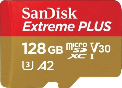 SanDisk 128GB Extreme Plus A2 UHS-I V30 U3 MicroSDXC Memory Card SDSQXBZ-128G