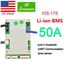 JBD Smart BMS 10S-17S 36V 48V 60V 50A Li-ion Battery Common Port w/Balance BT FC