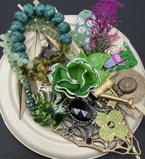 Lot Of Nature Theme Craft Jewelry Charms Beads Objects Findings Animals Plants 6