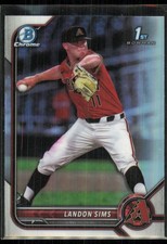 2022 Bowman Draft Chrome Refractor 1st Landon Sims Raw #BDC-72