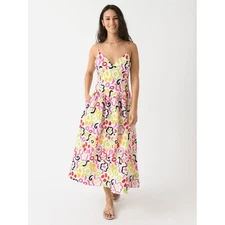 RHODE Multi Floral Midi Dress | Abstract Print Painted Bloom Bohemian Size 8