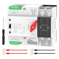 Automatic Transfer Switch 100A Dual Power ATS 110V 220V 2P 4P Manual Generator