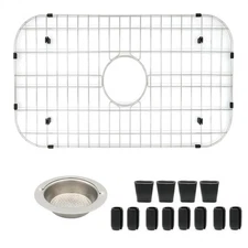 26-1/8"x14-1/4" Heavy Duty Kitchen Sink Protector Grid with Center Drain