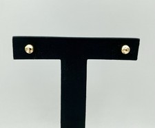 14k Yellow Gold Round Ball Stud Earrings - 4.6mm Hexagonal Patterned Hollow