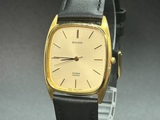 Vintage CITIZEN EXCEED 2730-271670 Gold Square Men 29mm Quartz Watch From JAPAN