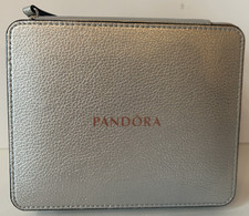 Pandora Silver Zippered Travel Jewelry Organizer Case Box Removable Ring Case