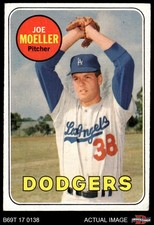 1969 Topps #444 Joe Moeller Yellow Name Dodgers COMMON VARIATION 3 - VG