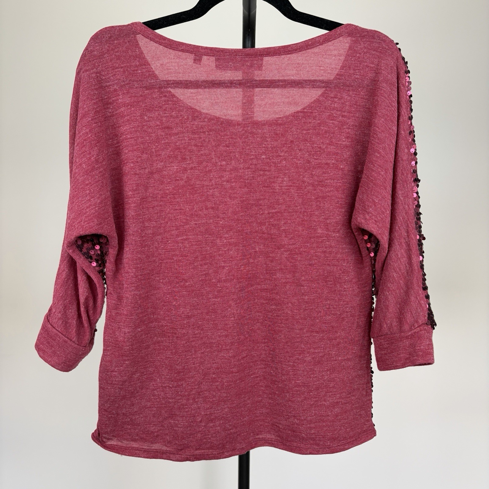 Next Women's Pink Sequin Glitzy 3/4 Sleeve Party Top Size UK 6 image 6