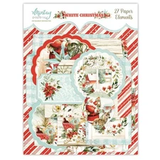 WHITE CHRISTMAS 27pc Paper Elements Mintay Papers Scrapbook Tags Cards