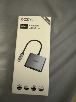 Kozyc Premium USB-C Hub 4-In-1 4K 30H MacBook Air/Pro Chromebook Samsung Note