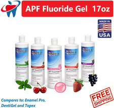 2 x Bottles Dental Fluoride Gel 60 Second 17 Oz 1.23 APF, 6 Flavors, Made USA