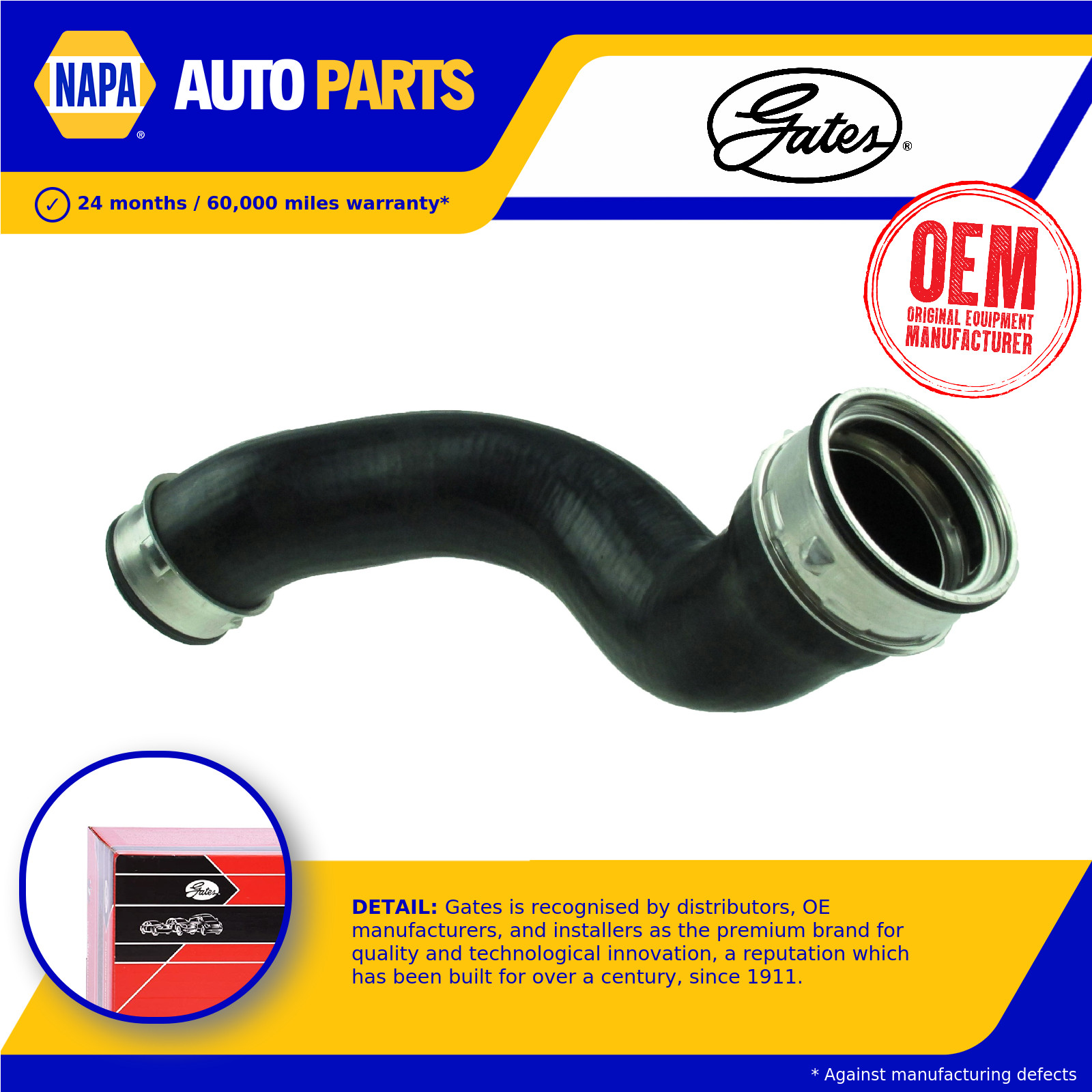 Turbo Hose fits MERCEDES E270 2.7D 02 to 09 OM647.961 Charger Gates 2115282282