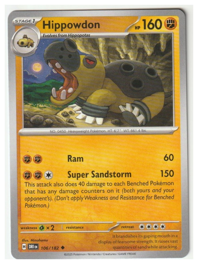 Hippowdon Destined Rivals 106/182 Uncommon Normal