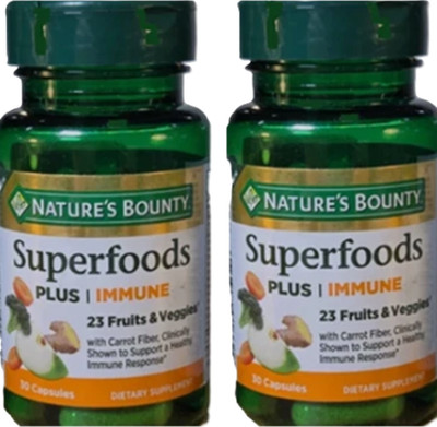 Nature's Bounty Super Foods Plus Immune 23 Fruits & Veggies 30ct EACH 2PK 12/26
