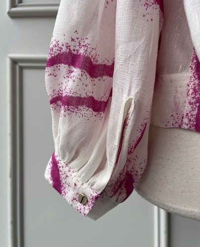 COUNTRY ROAD print pintuck detail shirt abstract grape | SIZE: 14, L | $199 new - Picture 11 of 15