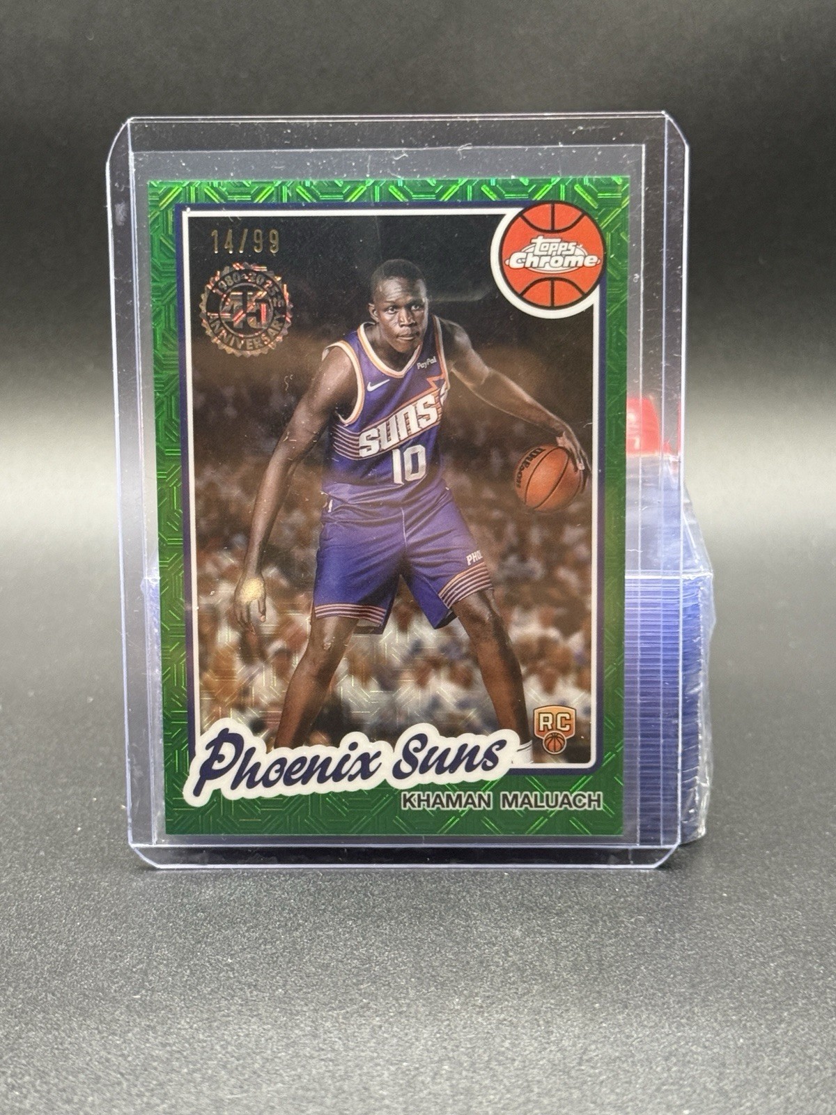 2025-26 Topps Chrome Basketball 1980-81 Mojo Khaman Maluach Green Refractor /99