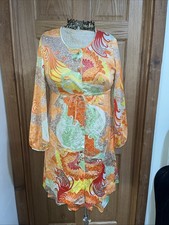 Vtg 60s Gossard Artemis Sheer Nylon Dress/Night Gown Bright Floral Read