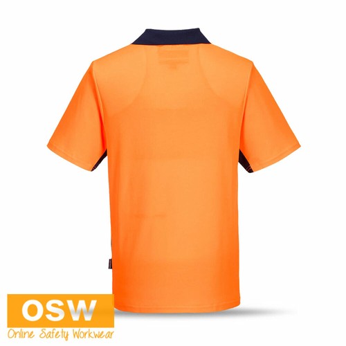 10 x Hi Vis Short Sleeve Food Industry Cotton-Backed Breathable Work Polos MF210 - Picture 6 of 6
