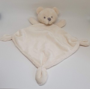Doudou Plat Losange Tex Ours Beige Creme Ecru Uni Nez Gris Carrefour Neuf Ebay