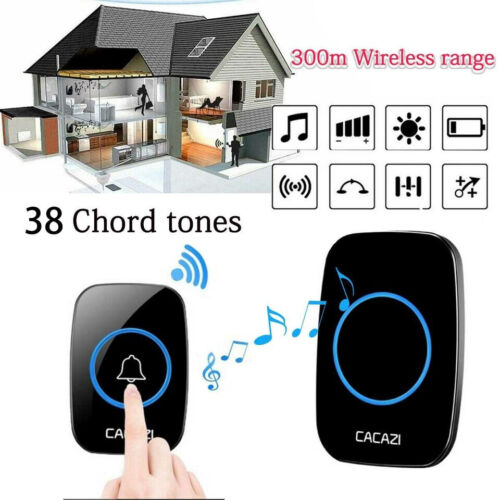 1/2 Waterproof Wireless Doorbell Chime & Plugin Receiver Kit 1000Ft Range Home - Picture 4 of 11