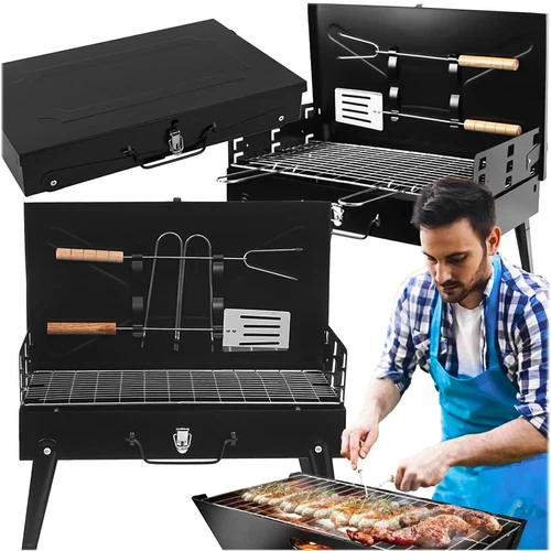 BBQ Grill Holzkohlegrill Campinggrill Klappgrill Tragbar Picknickgrill Terrasse - Bild 2 von 12