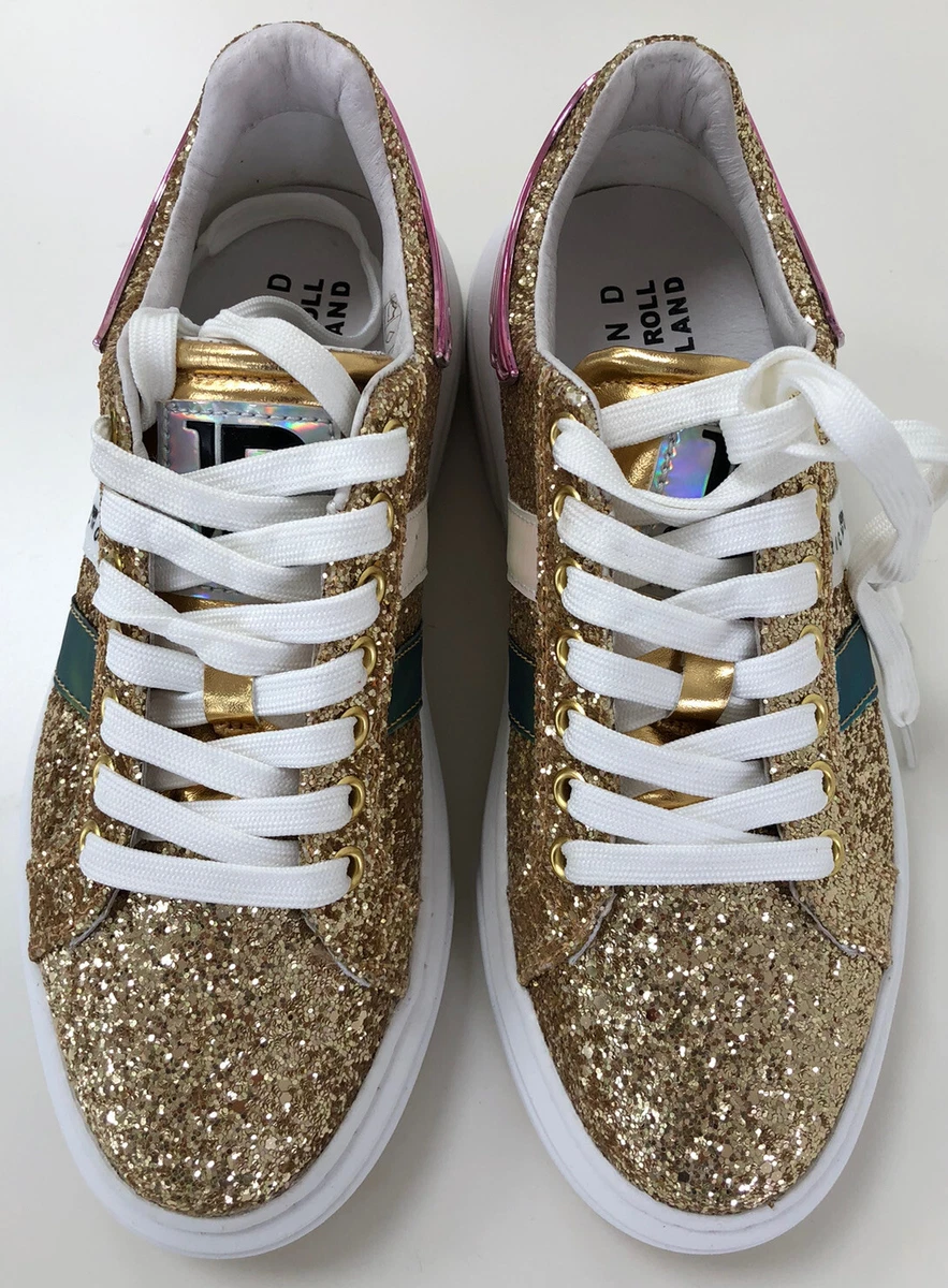 Glitter gold best sale sneakers