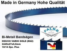 Bands&auml;geblatt Bimetall Gold M42 2445 mm x 27  x 0,9 mm  10/14 Bands&auml;gebl&auml;tter