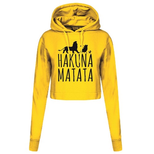 Hakuna Matata NUEVA Top Rey León Broma Damas Crophood Sudadera con Capucha - Imagen 19 de 21