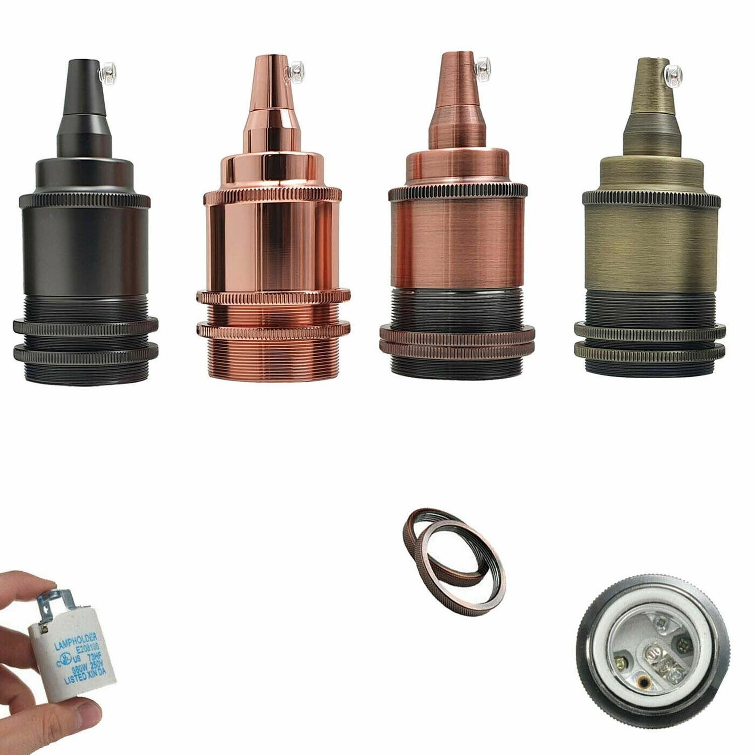 Porte-ampoules E27 rétro noir pour éclairage de bar et salon bistrot