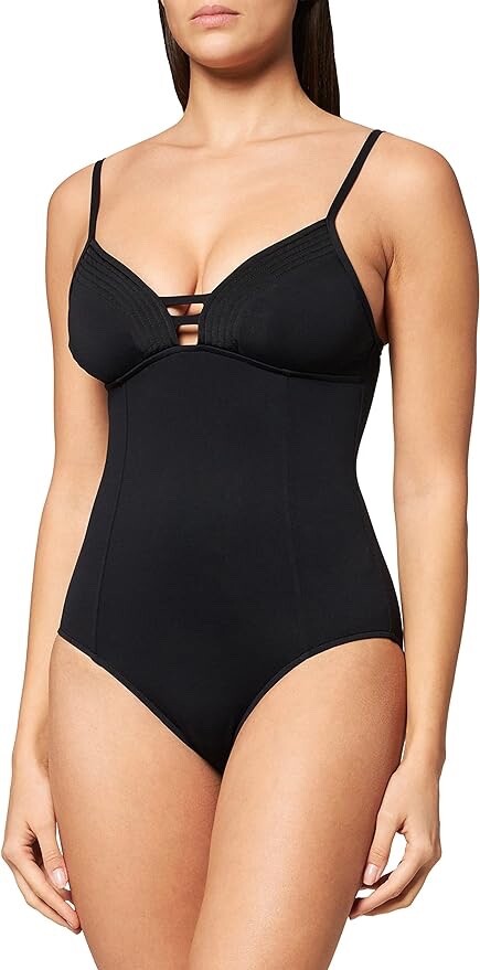 Seafolly Womens Quilted Maillot One Piece Swimsuit Black Size US