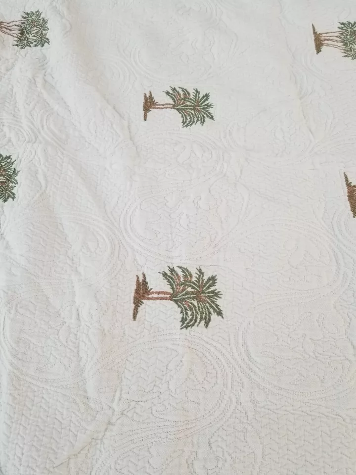 Opciones Manta Reina Algodón Egipcio Palmeras 95" x 85" Hecha en Portugal Foto 2 de 4