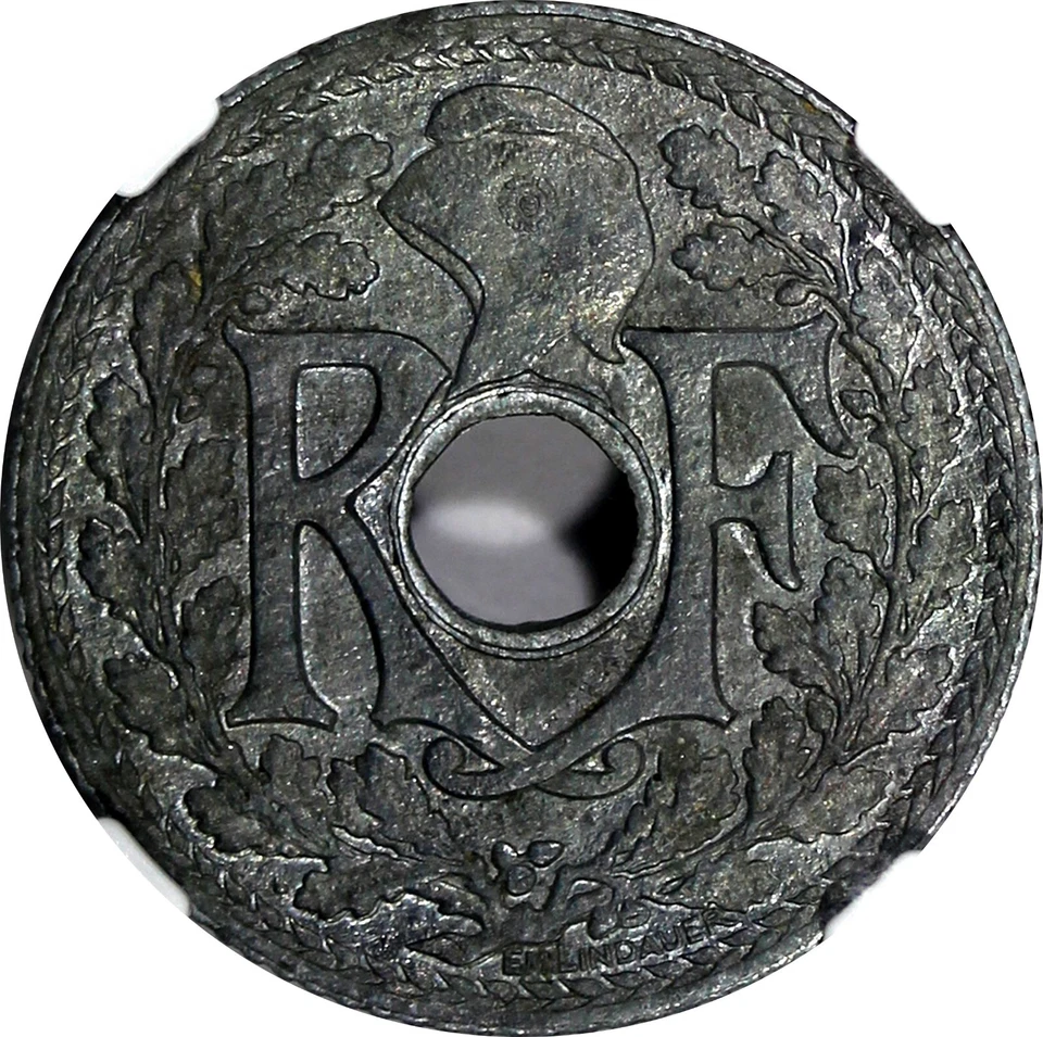 FRANCE Zinc 1941 10 Centimes WWII Issue NGC MS61 DOTS AT DATE KM# 897 (21) - Image 4 of 4